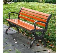 Banco de parque al aire libre de 1,2 m, silla de ocio para 2 y 3 personas, compuesto de madera y plástico duradero, perfecto para jardines, patios y parques, asientos elegantes al aire libre