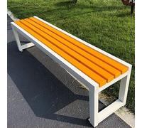 Banco de parque al aire libre, listones de madera, asiento de ocio para jardín, patio, gimnasio, centros comerciales y espacios públicos, color amarillo, 100 x 40 x 45 cm, solución de descanso