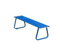 Banco de parque al aire libre, silla doble de patio para asientos de ocio, banco azul compacto para jardín, patio trasero y uso en el parque, muebles de exterior