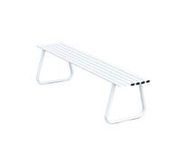 Banco de parque al aire libre, silla doble de patio para asientos de ocio, bancos blancos para jardín, patio y patio, muebles elegantes de tamaño mediano para exteriores