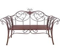 Banco de parque, banco de jardín, banco de jardín, bancos de patio, banco de jardín de 52 pulgadas, banco de terraza para parque, silla de jardín de metal con doble asiento para