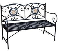 Banco de parque Banco de jardín Banco de jardín Bancos de patio trasero, Banco de jardín al aire libre Banco de parque, Patio de doble asiento Bancos de terraza de metal, Resistencia