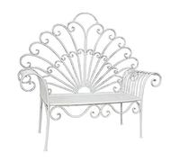 Banco De Parque Banco de jardín nórdico, silla de ocio decorativa for exteriores con forma de pavo real, asiento de banco de jardín for patio al aire libre de hierro fundido de 61.0 "-blanco Bancos De