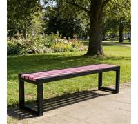 Banco de parque de metal resistente a la intemperie para 4 asientos de jardín inoxidables para uso comercial, muebles de metal duraderos para escuelas, jardines y patios (150 x 40 x 45 cm)