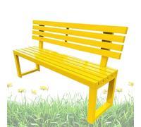 Banco de parque de metal resistente para todo tipo de clima con respaldo y reposabrazos, capacidad de 200 kg para 2 y 4 personas, ideal para jardines, patios y espacios públicos (150 x 40 x 85 cm)