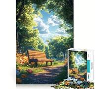 Banco de Parque en Primavera, Rompecabezas de 1000 Piezas para Adolescentes, Rompecabezas Mental, Alivio de la tensión, Arte de ensamblaje, Regalo Premium (50x75cm)