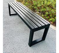 Banco de parque exterior con estructura de acero galvanizado, Bancos de jardín de metal resistentes a la intemperie 2-3 plazas, Sin respaldo, Capacidad 300 kg(B,150*40*45cm/59*15.7*17.7in)