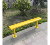 Banco De Parque Exterior De Acero Galvanizado, Diseño Ergonómico Curvo, Resistente A Las Inclemencias, Soporte Fuerte para Jardines, Zonas Residenciales & Lugares Turísticos(Yellow,100X22X45cm)