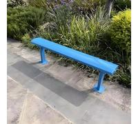 Banco De Parque Exterior De Acero Galvanizado, Diseño Ergonómico Curvo, Resistente A Las Inclemencias, Soporte Fuerte para Jardines, Zonas Residenciales & Lugares Turísticos(Blue,120X22X45cm)