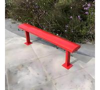 Banco De Parque Exterior De Acero Galvanizado, Diseño Ergonómico Curvo, Resistente A Las Inclemencias, Soporte Fuerte para Jardines, Zonas Residenciales & Lugares Turísticos(Red,100X22X45cm)