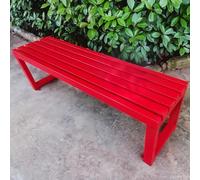 Banco de Parque metálico sin Respaldo para Exteriores - Silla de jardín para 2 Personas con Asiento de Listones para Patio, Entrada, Porche, césped - Muebles de Exterior duraderos para despe