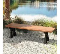 Banco De Patio De Madera Maciza, Banco De Jardín Al Aire Libre, Muebles Decorativos Resistentes A La Intemperie, Adecuado For Césped, Porches, Porches Delanteros(Style A,150cm/59in)
