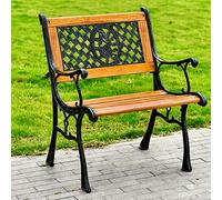 Banco De Patio Individual Con Respaldo Banco De Jardín Exterior En Madera Y Hierro Fundido Adecuado Para Parques Salones Jardines Patios Y Paisajes Populares(B)