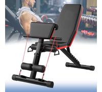Banco de pesas ajustable, banco de entrenamiento plegable para entrenamiento de cuerpo completo, 7 posiciones, levantamiento de pesas y abdominales, banco abdominal plano 42x125x102cm/16.5x49x40in B