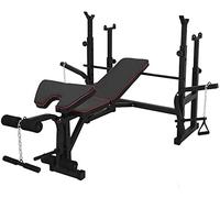 Banco de pesas ajustable para gimnasio en casa, entrenamiento de fuerza multifunción, soporta ejercicios de prensa con mancuernas y sentadillas, diseño duradero para entrenamientos completos