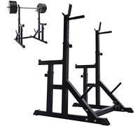 Banco de pesas ajustable y estante para sentadillas para entrenamiento de cuerpo completo, estación de prensa resistente para entrenamiento de fuerza en casa y gimnasio