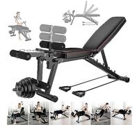 Banco De Pesas Multifuncional para Entrenamiento De Cuerpo Completo,Banco De Pesas Y Abdominales Plegable Ejercicio Plegable con 5 Posiciones Trasera,Capacidad De Carga De hasta 250 Kg