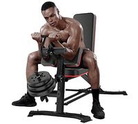 Banco de pesas multiusos con extensión para las piernas: banco ajustable en múltiples posiciones para entrenamiento de fuerza, ejercicios con mancuernas y ejercicios abdominales