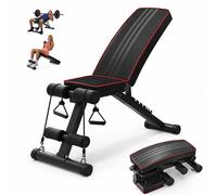 Banco de pesas plano/inclinado ajustable plegable 150 kg entrenamiento