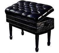 Banco de piano ajustable de lujo acolchado con compartimento de almacenamiento, asiento de piel sintética para rendimiento de dueto