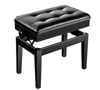 Banco de piano dueto de poliuretano con almacenamiento, ideal para interpretación instrumental y práctica, taburete de piano para adultos