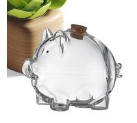 Banco De Plata De Vidrio - Banc0 De Monedas De Vidrio | Banco De Ahorros Portátiles Forma Acogedora | Piggy Bank Decorativo Para La Mesita De Noche Mesa De Noche | Jarra Conmemorativa Para Piezas De C