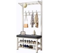 Banco de porche, zapatero, perchero de ropa, zapatero, porche, bolsa de zapatos, caja de zuecos, banco de almacenamiento, zapatero de bajo rebote, cojín de acero al carbono, cintura colgante, ahorro