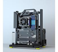 Banco de pruebas de marco de PC de montaje creativo, carcasa de aluminio al aire libre, soporte para placa base de computadora para placas base ITX, ATX, MATX/EATX