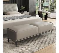 Banco de puf gris para dormitorio y sala de estar, banco tapizado con capacidad de 150 kg, muebles elegantes para pasillo y asientos (100 cm)