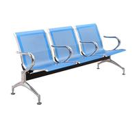 Banco de recepción de 3 asientos con reposabrazos, construcción de acero duradero para oficinas, aeropuertos, hospitales y áreas de espera de bancos