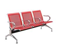 Banco de recepción de 3 plazas de acero con reposabrazos para oficina, aeropuerto, hospital, silla de invitados para empresa, 175 x 65 x 78 cm