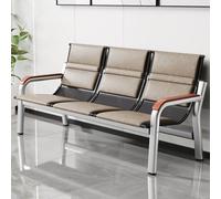 Banco de recepción para vestíbulos y conferencias Banco de entrada de cuero,tapizado,de 3 plazas,con respaldo y reposabrazos de madera maciza,ideal para sala de espera de aeropuerto,banco,hospital,sal