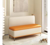 Banco de respaldo tapizado para entrada y sala de estar, taburete cambiador acolchado suave, marco de madera maciza, perfecto para tiendas y decoración del hogar, solución de asiento elegante