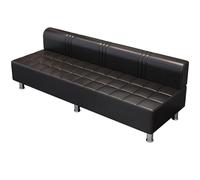 Banco de sala de espera con respaldo, silla tapizada de piel sintética para invitados, asiento de recepción, moderno sofá de ocio, soporte de metal, para clínica, aeropuerto, hospital, barbería, salón