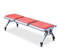 Banco de sala de espera de 3 plazas, asiento de recepción de cuero para oficina, clínica, aeropuerto, hospital, salón de peluquería, banco, diseño duradero y cómodo