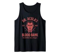 Banco de Sangre del Dr. Acula: Drácula Espeluznante Vampiro Halloween Camiseta sin Mangas