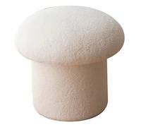 Banco de sofá Simple, Moderno, Elástico, Cómodo, Redondo, Suave, Taburete de Pie de Madera de Pino para Decoración del Hogar (Blanco)