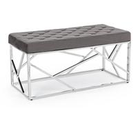 Banco de terciopelo Rayan Gris 97X44