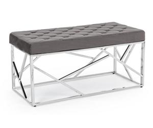 Banco de terciopelo Rayan Gris 97X44