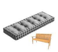 Banco de terciopelo suave con asa, 100 x 60 cm, almohadilla de asiento para interiores y exteriores, color gris, perfecto para asiento de ventana, patio, jardín, decoración de mesa, asiento