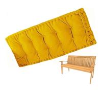 Banco de terciopelo suave para exteriores con asa, 120 x 50 cm, almohadilla amarilla para asiento de patio para uso en interiores y exteriores, ventana oscilante