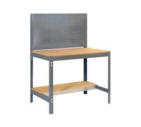 Simonrack Banco de trabajo taller BT2 - Capacidad 400 kg, 1445×910×610 mm, Gris/Madera