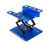Banco de trabajo ajustable para coche RC para modelos a escala 1/18-1/124 - Estación de mantenimiento de aleación de aluminio con ajuste de altura (58-137 mm) y escala de medición integrada (azul)