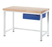 Banco de trabajo, bastidor modular RAU, 1 cajón de tamaño L, 1 travesaño