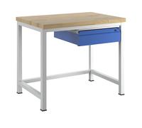 Banco de trabajo, bastidor modular RAU, 1 cajón de tamaño L, 1 travesaño