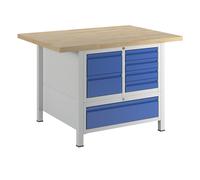 Banco de trabajo, bastidor modular RAU, 6 cajones de tamaño L, 1 cajón de tamaño XXL