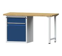 Banco de trabajo, bastidor modular serie V ANKE, 1 cajón de 180 mm, 1 puerta de 540 mm, anchura 1500 mm