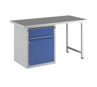 Banco de trabajo, bastidor modular serie V ANKE, 1 cajón de 180 mm, 1 puerta de 540 mm, anchura 1500 mm