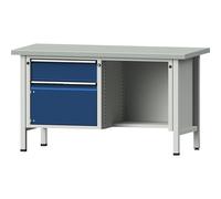 Banco de trabajo, bastidor modular serie V ANKE, 1 cajón, puerta de 360 mm, ½ repisa