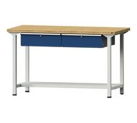 Banco de trabajo, bastidor modular serie V ANKE, 2 cajones, 1 repisa, anchura 1500 mm